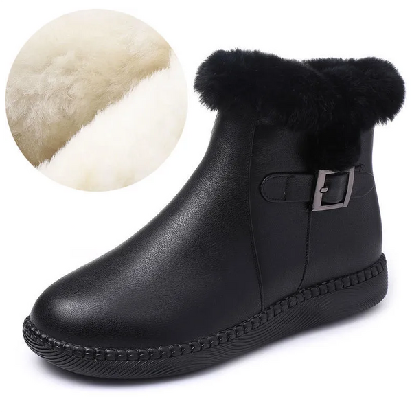 Lammfellstiefel mit weicher Laufsohle aus echtem Leder