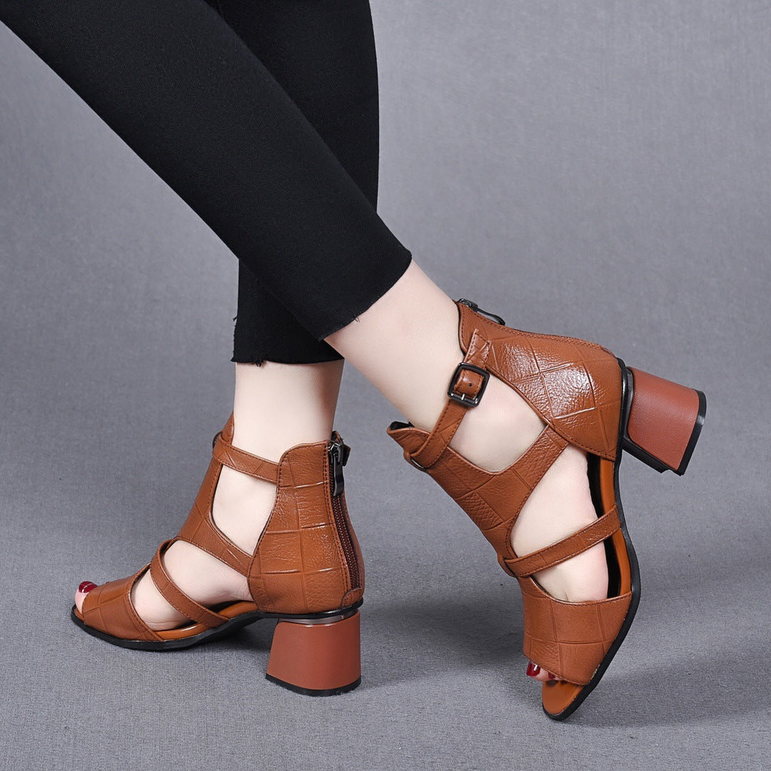 [🐂100 % echtes Leder] Römische Festsandalen