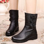 Weiche Leder-Mom-Stiefel