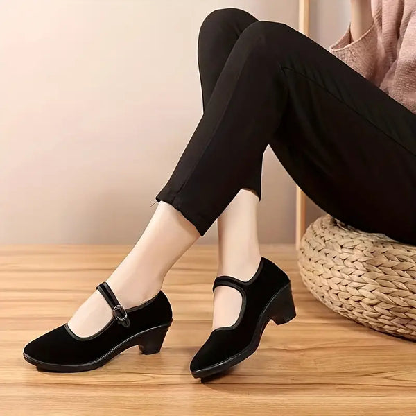 Einfarbige Wildlederschuhe für Damen