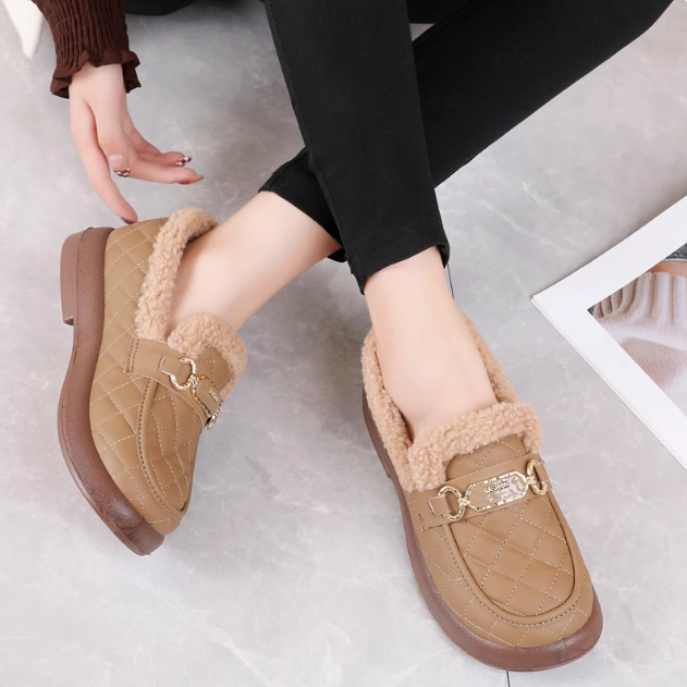 Damen-Baumwollschuhe (drei Schnallen)