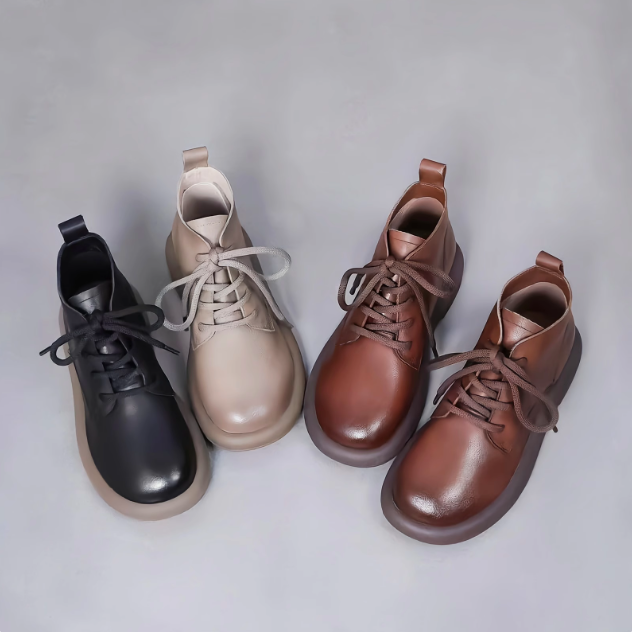 Damen Lederstiefel (runde Sohle)