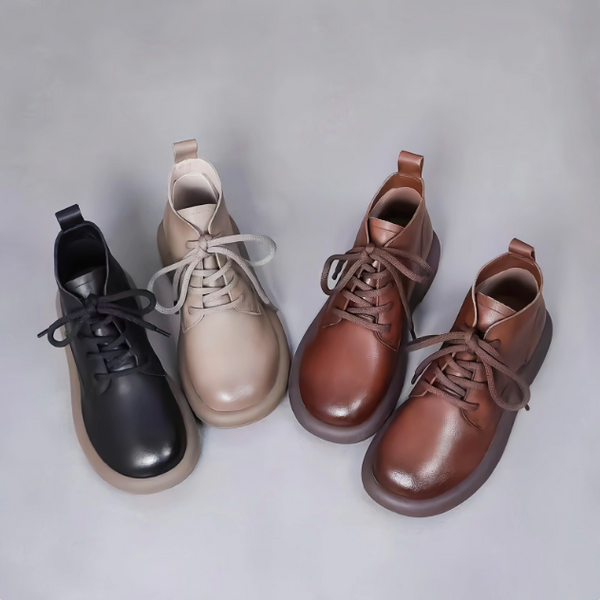 Damen Lederstiefel (runde Sohle)