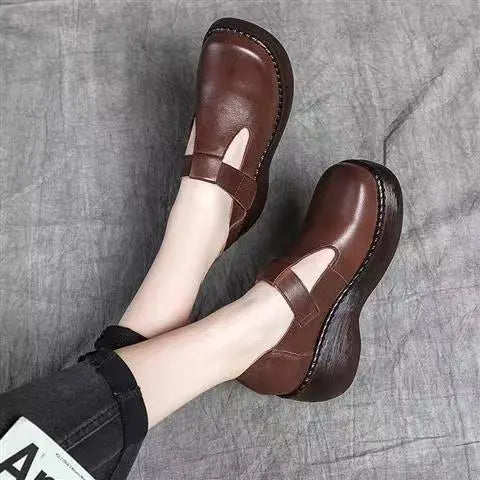 Mocasines retro de punta redonda