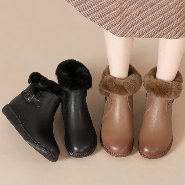 Lammfellstiefel mit weicher Laufsohle aus echtem Leder
