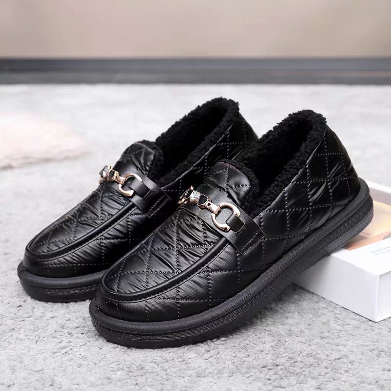 Damenschuhe aus Baumwolle und Leder (Schwarz und Grau)